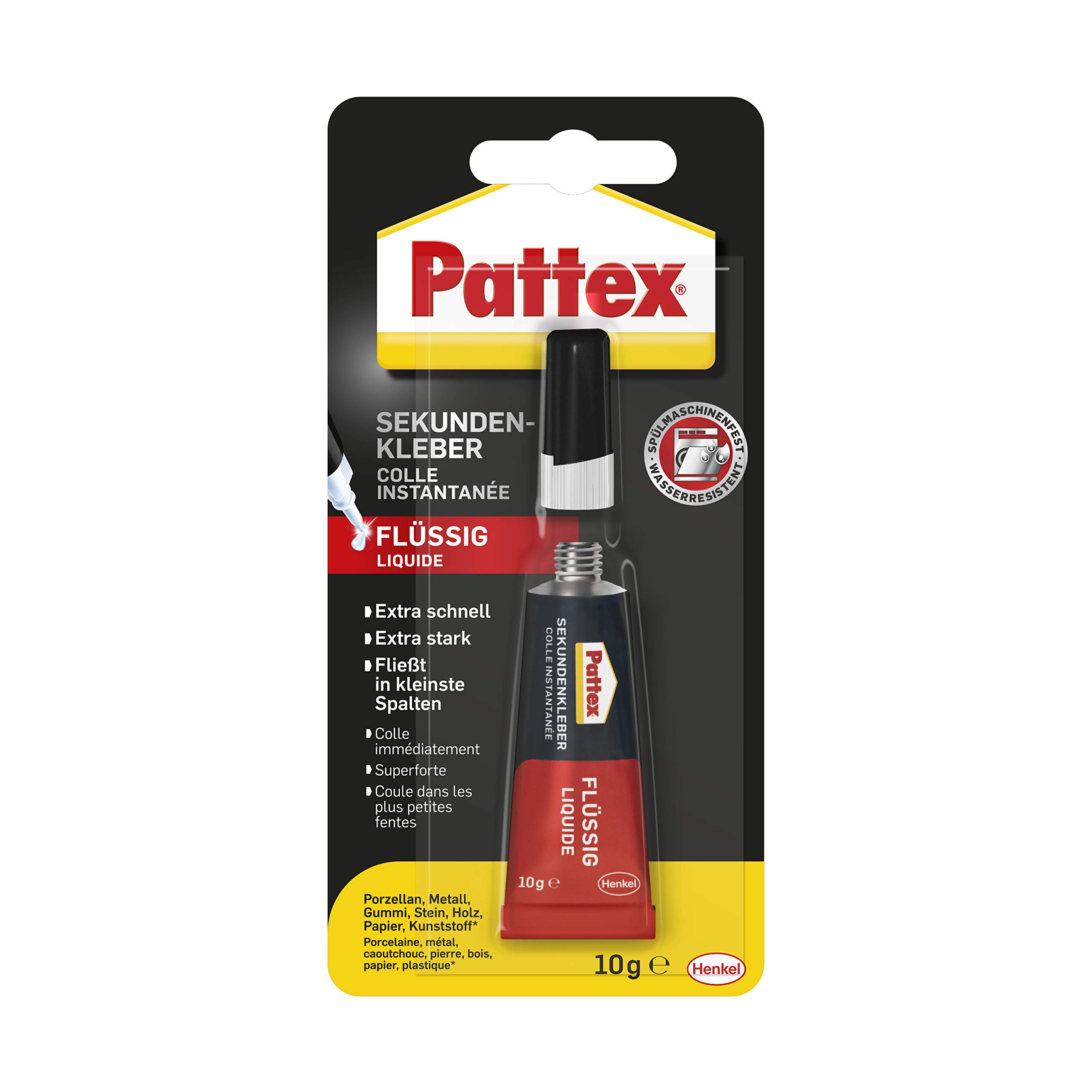 Pattex1865981 "Classic" Liquid Superglue, Black/Red, 10 g