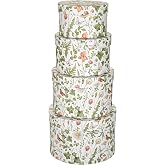 Round Gift Boxes with Lids for Presents Paper Floral Boxes for Arrangements | Round Flower Box Set of 4 Paper Mache Boxes with Lids for for Wedding, Birthday, Baby Shower, Party, Valentines, Mom Gift