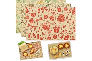 SWEETSTAR Food Paper Sheets 8"x12" - 300Pcs Paper Liners for Plastic Food Basket, Premium Deli Sandwich Wrappers, Best Kraft Food Wrapping Paper Sheets for Picnic, Festival, Fair or BBQ.