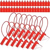Roowest 2000 Pcs Plastic Tamper Seals Security Tags Seals Safety Numbered Zip Ties Fire Extinguisher Tamper Tags Disposable Self Locking Signage 250 mm Length(Red)