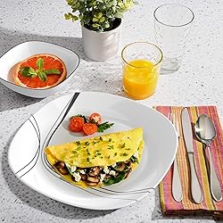 Square Dinnerware Set, MEKY Glassware 18-Piece