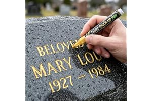 Tombstone Marker Pen, for Restoring Faded Grave Inscriptions, Waterproof Stone Touch-up Pen, for Faded Headstone, Ceramic, St