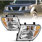 SOCKIR-For 2005-2008 Nissan Frontier/05-07 Pathfinder Headlights Assembly | Chrome Housing Halogen Headlamp,Driver and Passenger Side