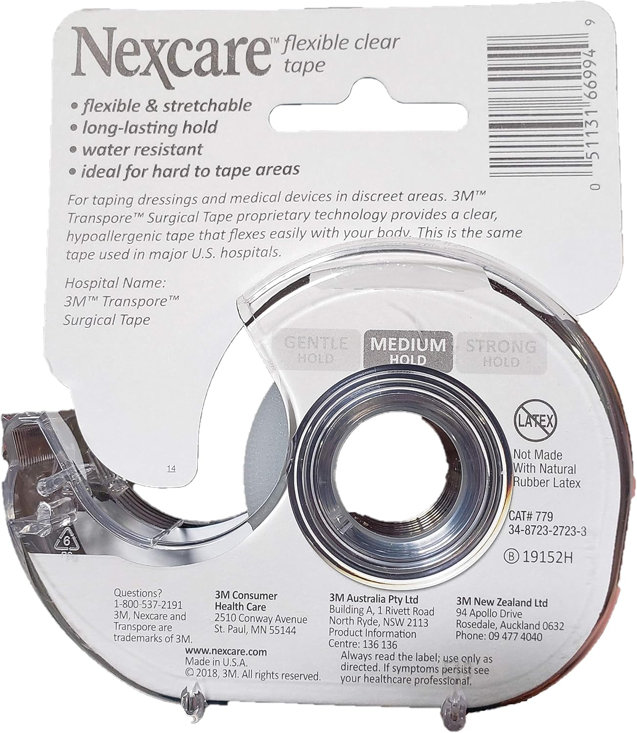 Nexcare Tape, Flexible Clear, 3/4 Inches X 252 Inches / 7 Yards (Pack of 6): Health & Personal Care