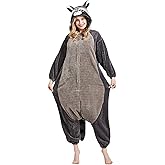 DELEY Adult Raccoon Animal Onesie Pajamas,One Piece Pajamas,Halloween Cosplay Costumes Homewear Jumpsuit