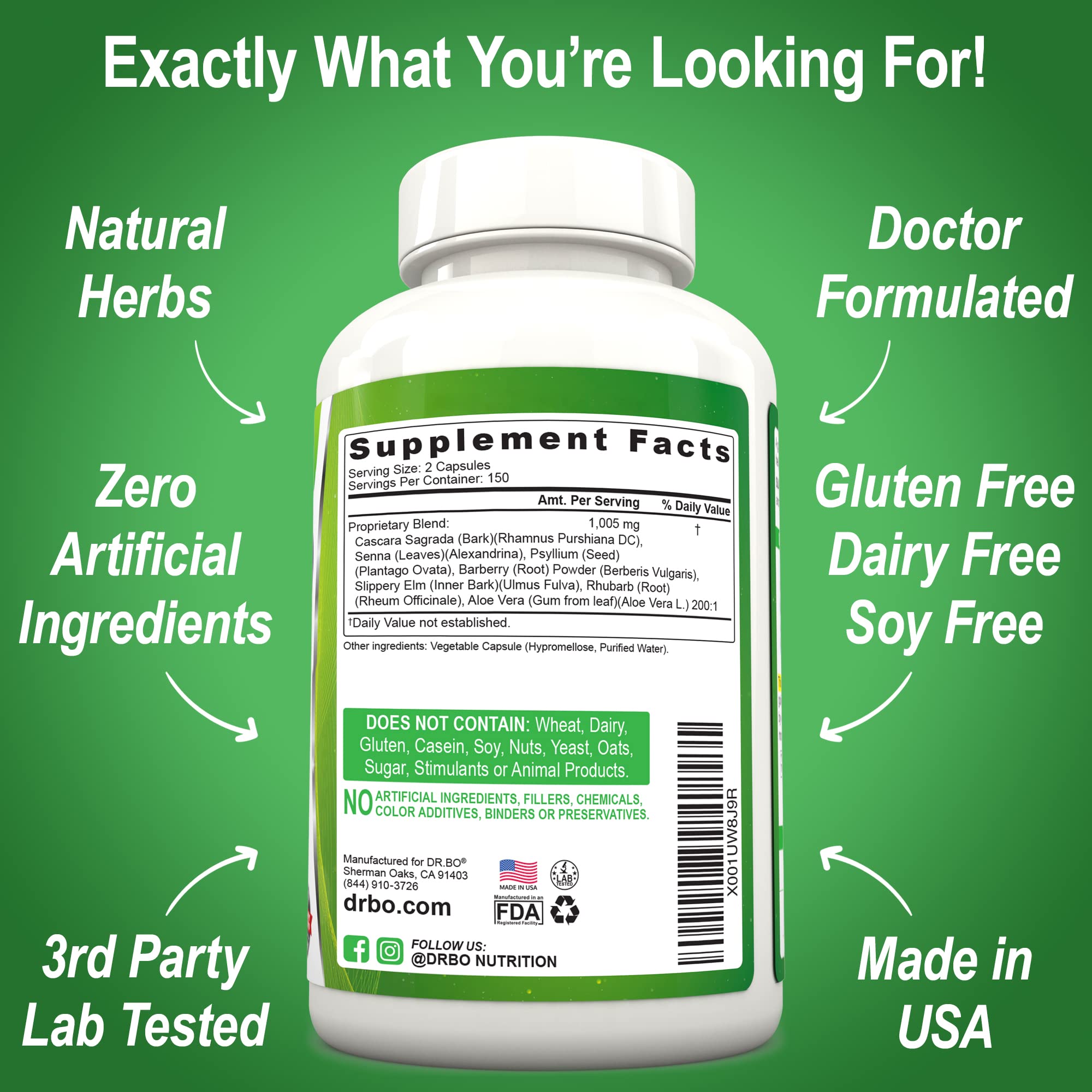 Colon Cleanse Detox Formula - Natural Bowel Cleanser Pills for Intestinal Bloating & Fast Digestive Cleansing - Daily Constipation Relief Supplement Gut, Belly, Stomach - Women Men Herbal Weight Flush