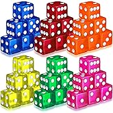 Seenelling 36 Pcs 19 mm D6 Dice Casino Style Craps Dice Sets, Fresh Color | Acrylic and Translucent, Square W/rounded Edge for Casino, Craps, Table Games and Board Games