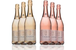 VINADA - Sparkling Gold & Rosé Variety Pack - Zero Alcohol Wine - 750 mL (6 Glass Bottles)