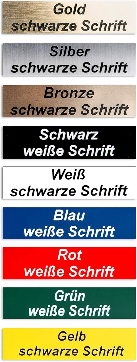 2-Stueck-Klingelschild selbstklebend, MADE IN GERMANY -Tuerschild-Namensschild-Briefkastenschild-mit-Gravur