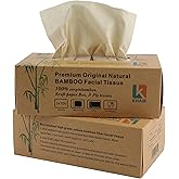 KHAIR Premium Original Natural Bamboo Facial Tissue – Soft, Strong & Eco-Friendly, 2 Pack, 3 ply Tissues, 200 Tissues, 600 Sheets For All type Skin