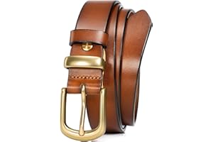 WOLFANT Womens Belts for Jeans in Gift Box,1.1" Ladies Belt with Gold Buckle,100% Italian Full Grain Real Solid Leather