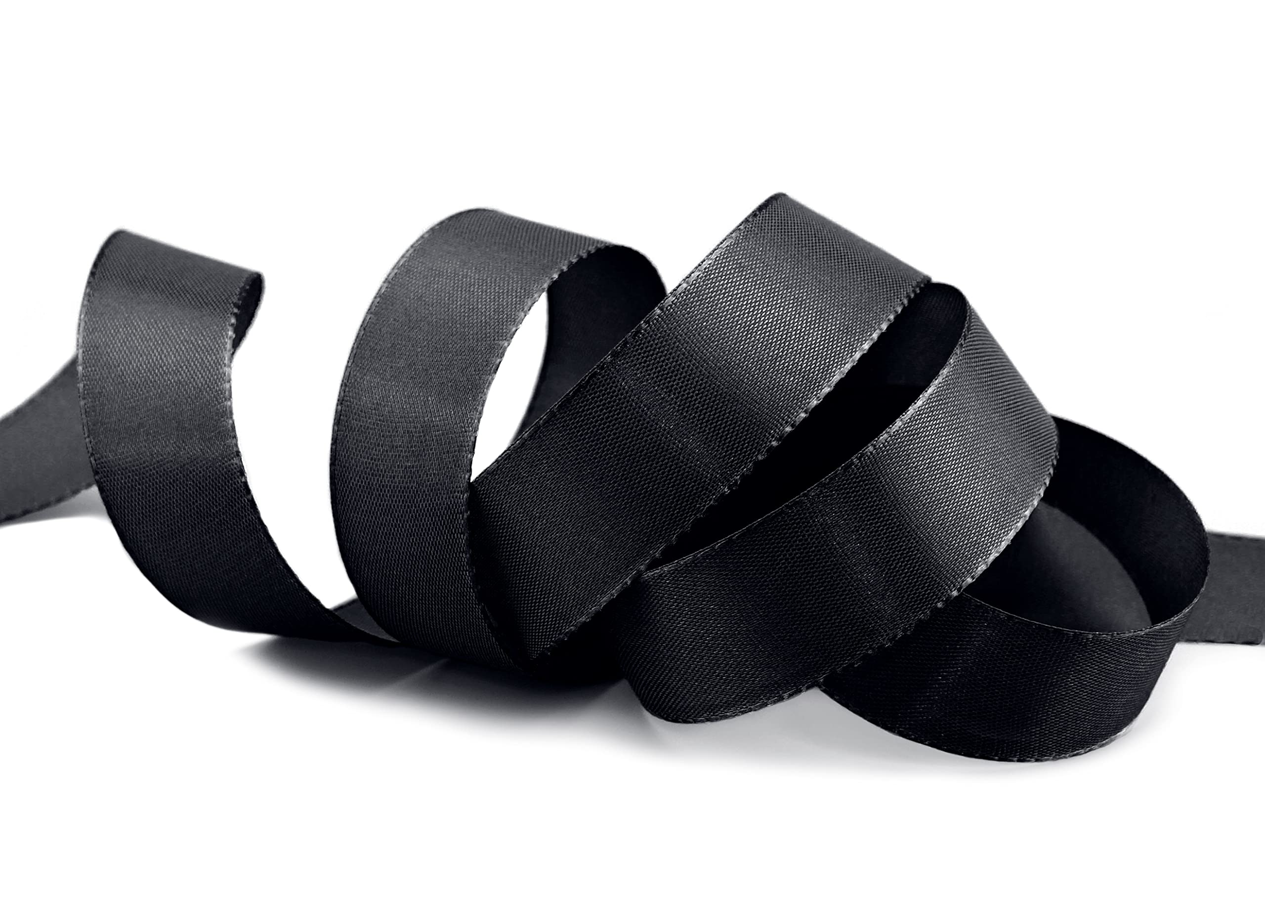 finemark 50 m x 25 mm taffeta ribbon black decorative ribbon gift ribbon fabric ribbon table decoration wedding Easter ribbon Visco taffeta card making crafts
