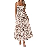 PRETTYGARDEN Womens 2026 Spring Boho Maxi Dress Eyelet Floral Long Flowy Sundresses Summer Beach Vacation Clothes