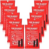 10 Pack Fire Blanket Fiberglass Fire Emergency