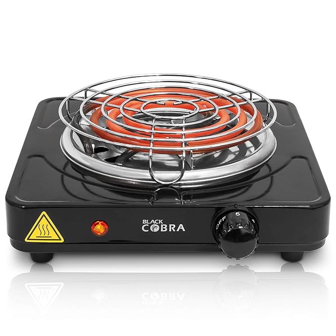 Black Cobra Shisha Kohleanzünder | Blitzschneller 1500W Kohlegrill und Elektrischer Anzünder für Kohle mit 150cm Kabel und Gi