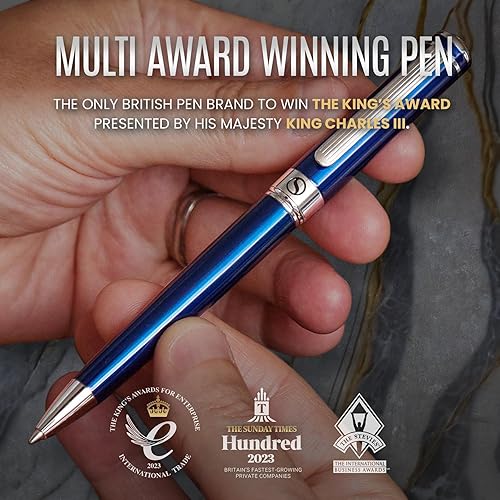 Scriveiner Personalized Midnight Blue Pen Stunning Blue Lacquer Luxury  Pen, Chrome Finish, Schmidt Ink Refil