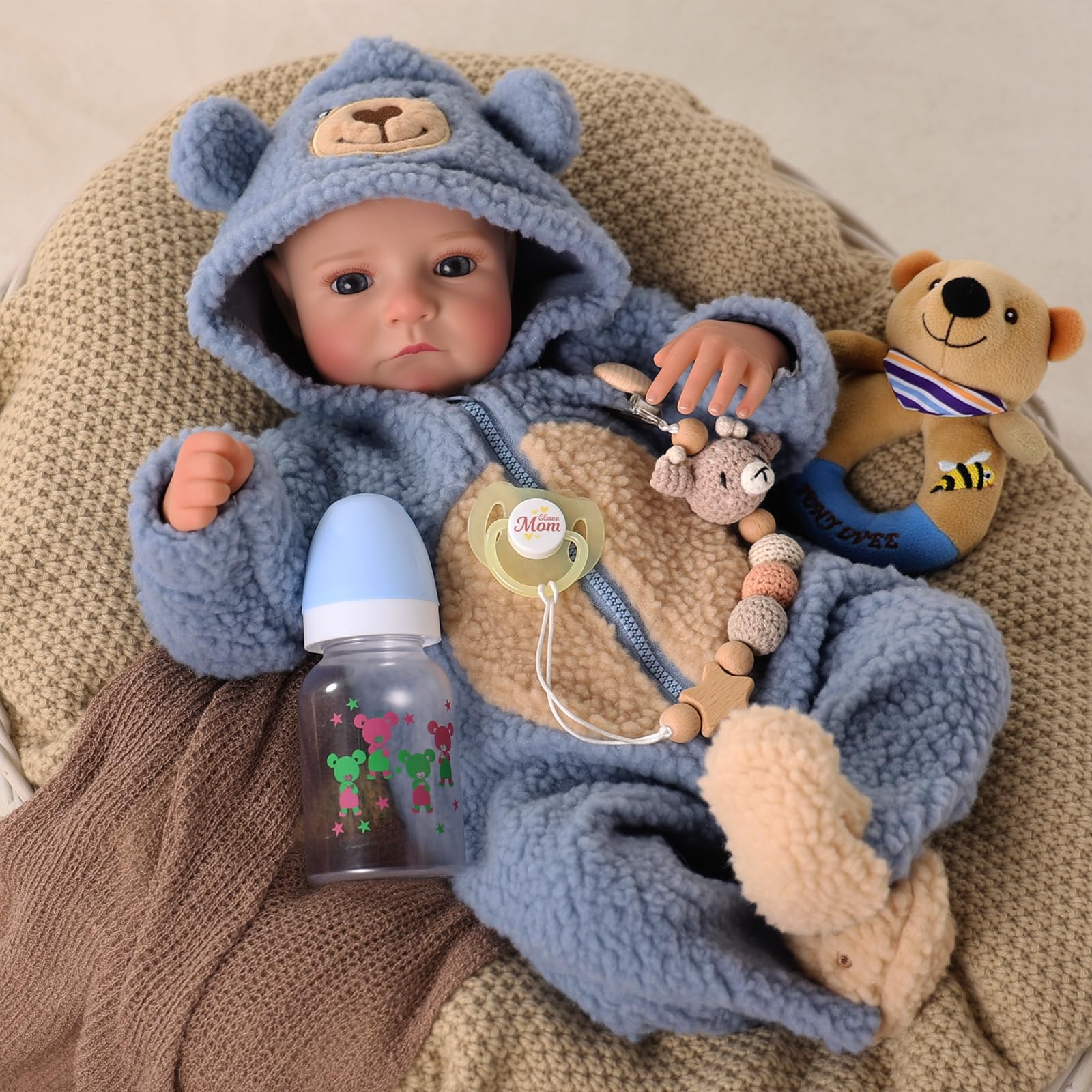Photo 1 of BABESIDE Lifelike Reborn Baby Dolls Boys - 17-Inch Real Baby Feeling Realistic-Newborn Baby Doll Soft Vinyl Real Life Baby Dolls with Toy & Gift Box for Kids