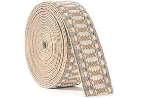 SHEING Heavy Cotton Webbing 1.5 Inch 2 Inch Webbing Strap for Bag Straps, Outdoors Indoors Arts and Crafts, High Density Webbing with Jacquard Embroidery Pattern