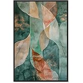 Art Remedy Emerald Ember I Canvas Green Abstract Art, Black Frame, 36" x 54"