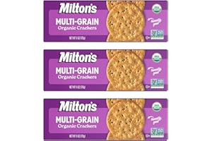 MILTON'S CRAFT BAKERS Milton's Organic Crackers, Multi-Grain - Certified Organic, Non-GMO Project Verified, Kosher, Made With 4 Whole Grains & 3 Seeds, Great for Charcuterie Boards - 6 Oz, Pack of 3