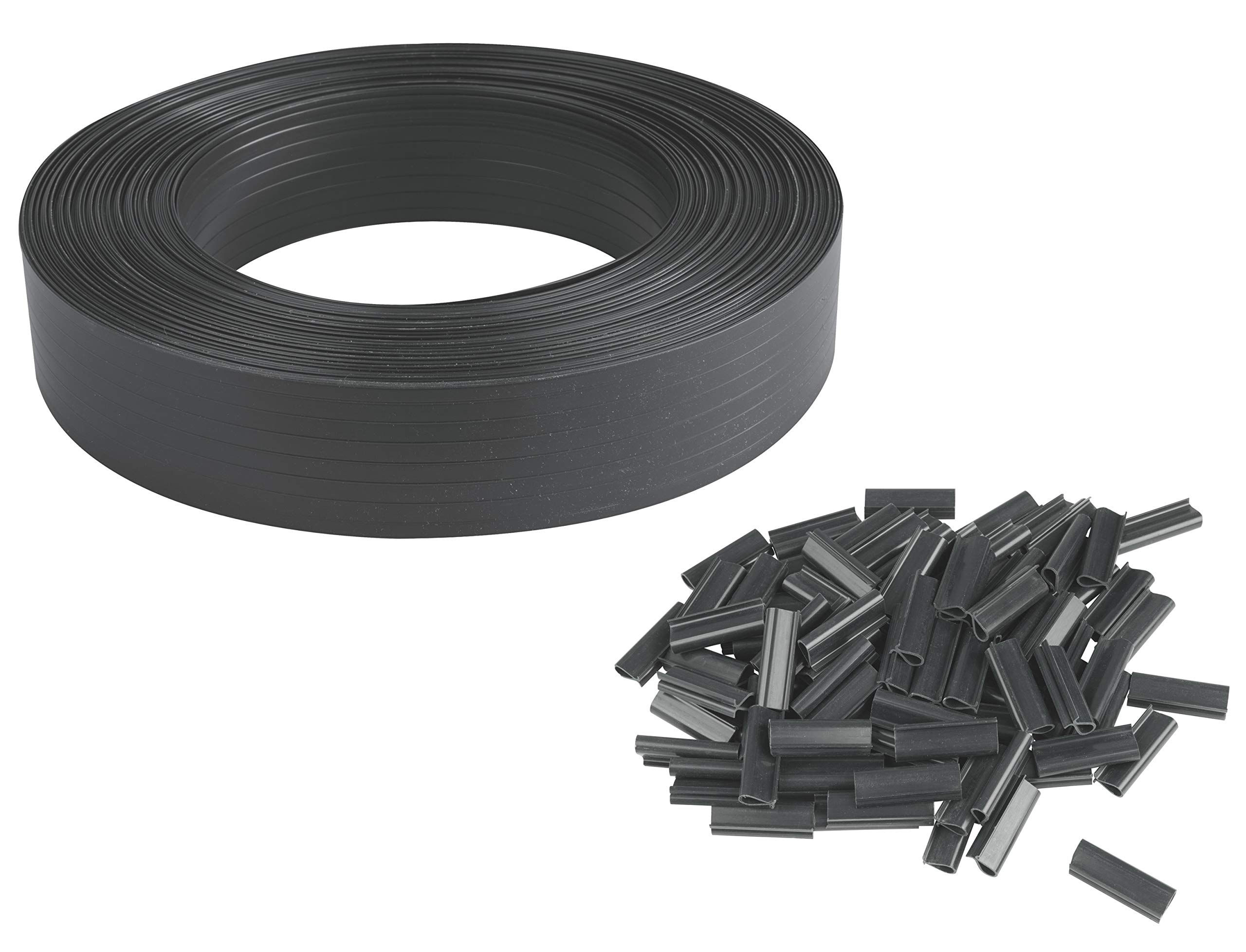 Windhager Livingston Privacy Screen Strips, Fence Film, Privacy Screen for Fence, Rod Mat Fence, Double Rod Mats for Fence, 50 m x 4.6 cm, Anthracite