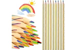 ORERERED 12 Stocking Stuffers Colored Pencils for Kids Teen Girls Adult, Rainbow Pencils Party Favors Art Supplies Drawing Pencil, Back to School Kids Gift, Easter Basket for 8-12 Year Old Curved Line