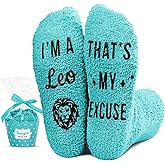 HAPPYPOP Zodiac Astrology Constellation Gifts - Fuzzy Space Galaxy Socks Birthday Horoscope Gifts