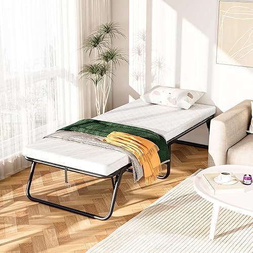 Folding Bed,Rollaway Bed with Mattress for Adults,Foldable Bed