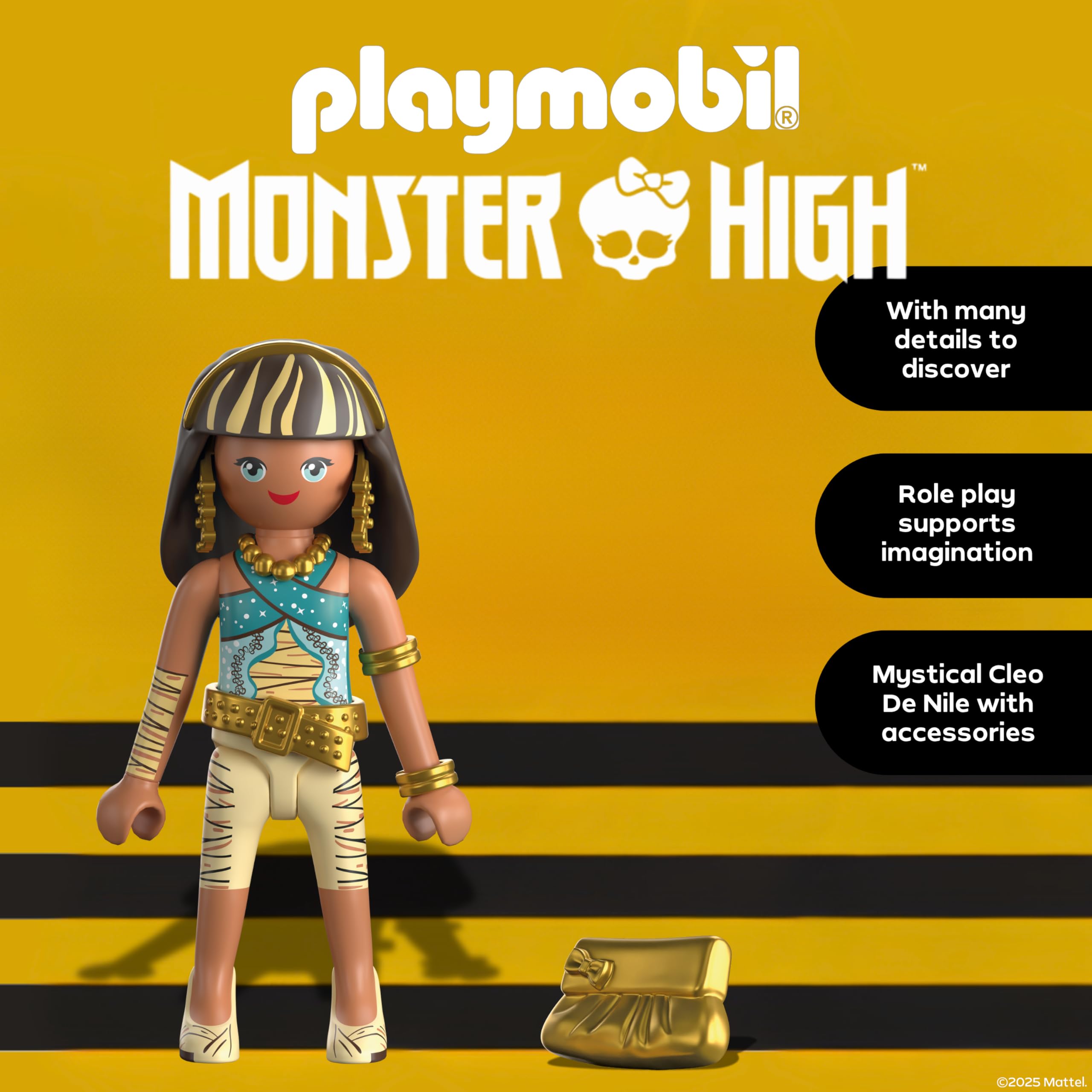PLAYMOBIL | Monster High | Cleo de Nile | Figurenset für mystische Rollenspiele & Halloween-Feiern | Mit ägyptischen Accessoires & Zubehör | Ideal für Kinder ab 5 Jahren | 71996 3