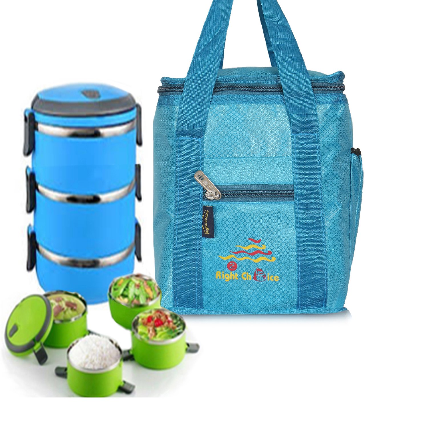 right choice silk lunch bag for men and women (blue)