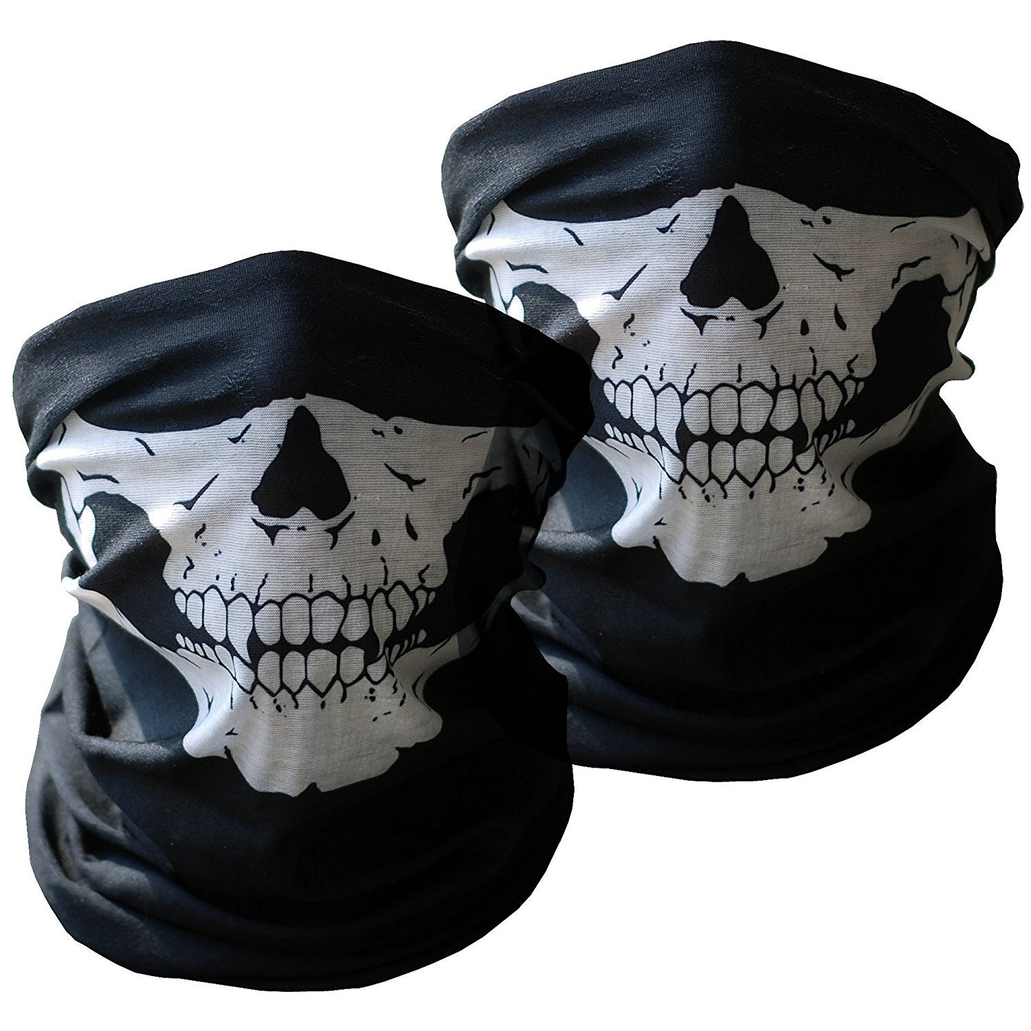 Motorcycle Face Masks 3 Pieces Xpassion Skull Mask Half Face for Out Riding Motorcycle Black