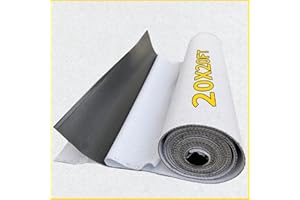 COOCURE 20X20FT thermalized HDPE pond liner with two sides woven fabric, Pond liners for outdoor ponds, 15Mil thickness HDPE with 120g woven fabric both sides liner for KOI/Fish, Duck and Waterscape ponds.