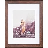 kennethan 11x14 Picture Frame Dark Brown 1 Pcs in 1 set Wooden Frame can Display 8x10 Picture with Mat or 11x14 Without Mat on the Wall for home decoration,holiday gift