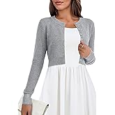 Halife Cropped Cardigan for Women Button Up Long Sleeve Sweater Cardigans Dressy Casual Bolero Shrug for Dresses,S-XL