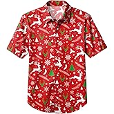 Ithalt Christmas Shirts for Kids Boys Girls Christmas Button Down Short Sleeve Blouse Xmas Gift Tees