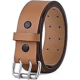 PBF Leather Belts for Men Heavy Duty 1.75 Inch Wide Double Prong, Casual, Full Grain Leather Belt Comfortable Cowhide Belt