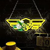 Hero Neon Diver Skull Neon Sign LED Neon Lights for Game Room Decor, Yellow Skeleton Wall Sign with Dimmable Switch, Man Cave Bar Halloween Party Decor Gifts