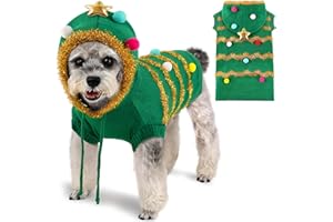 BAOBICUTE Dog Christmas Sweater Funny Christmas Tree Dog Costume with Hat Soft Warm Knitted Pet Clothes Cold Weather Puppy Clothes for Small Medium Large Dogs Cats