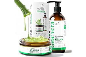 artnaturals Aloe Vera Gel Set - JUMBO 20oz - Sunburn Relief & Hydration for Face, Body, Scalp & Hair - Calming Moisturizer After Sun Exposure - Freshly Harvested within 12 Hours