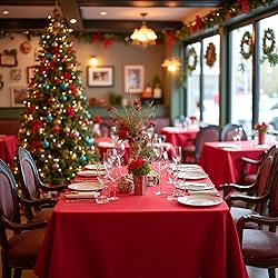 sancua Red Tablecloths for 8 Foot Rectangle