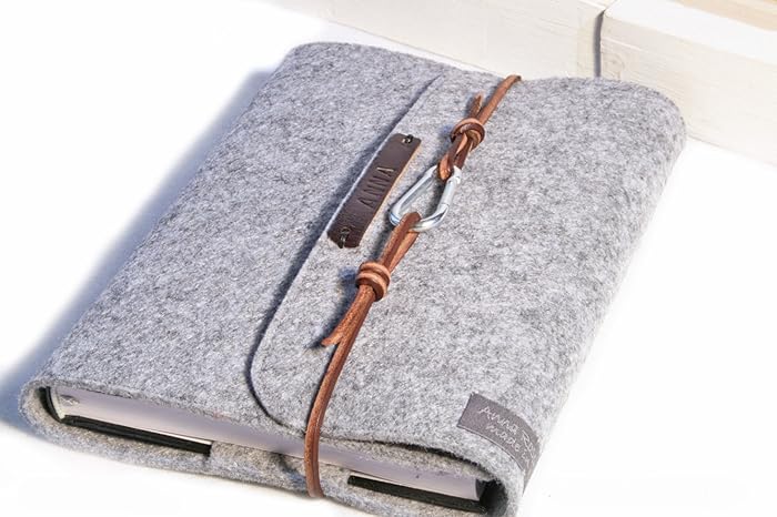 Kalender personalisiert Notizbuch A5 Filz Hülle Name Kalenderhülle Filz Leder retro Vintage Geschenk Schule Abitur Ausbildung