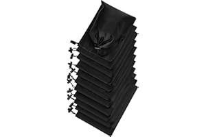 PALTERWEAR Drawstring Bag - Nylon Cinch and Ditty Stuff Pouch with Toggle (5 x 7-12 pack, Black)