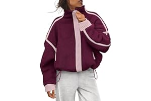 Ziqoty Women Fleece Jacket Zip Up Fuzzy Sherpa Jackets Long Sleeve Winter Outerwear Casual Daily Chilly Outings with Pockets