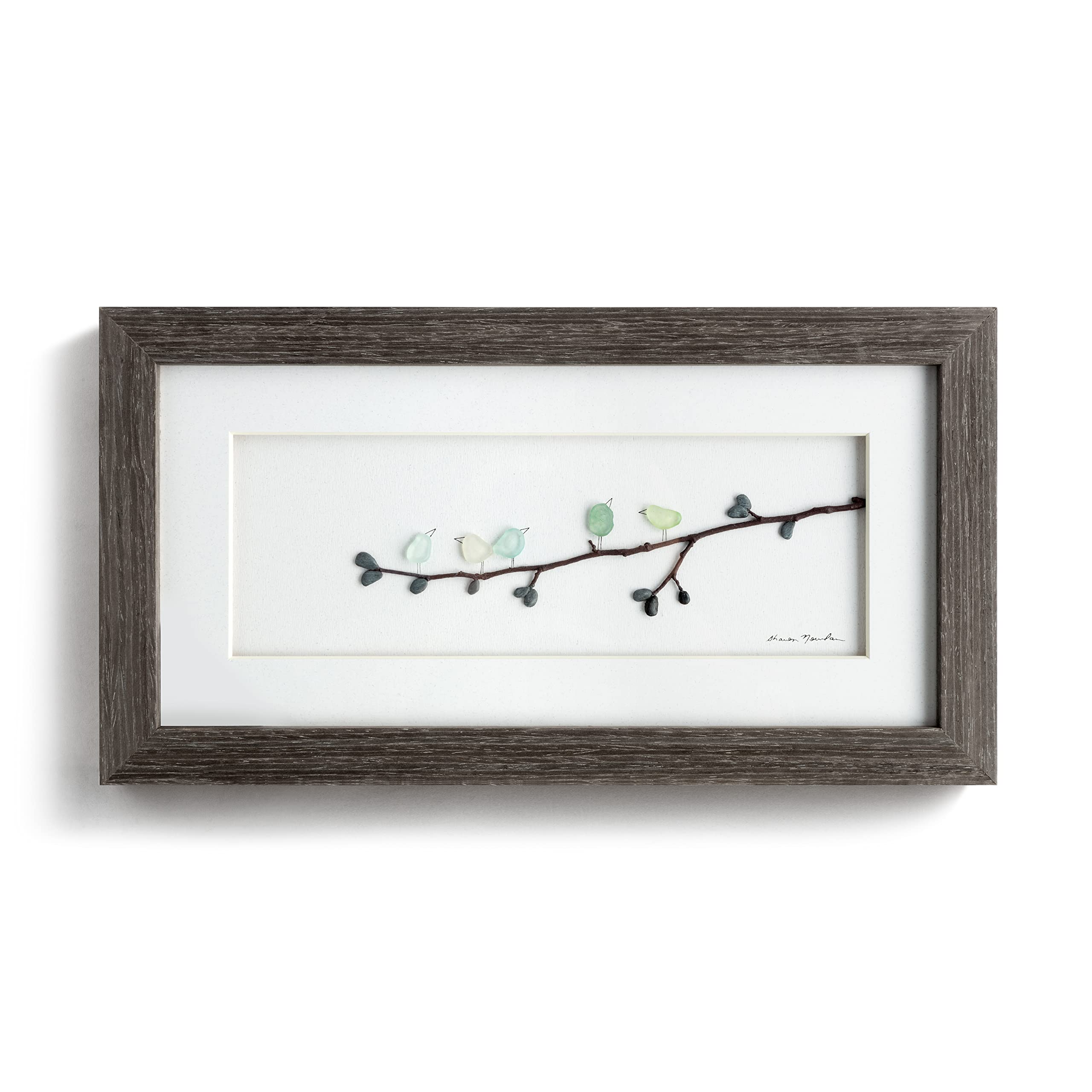 Photo 1 of DEMDACO Sharon Nowlan Five of a Kind Classic White 15 x 8 Pine Wood and Glass Wall Art Plaque Display