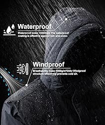Zoofly Mens Winter Jackets Water Resistant Ripstop