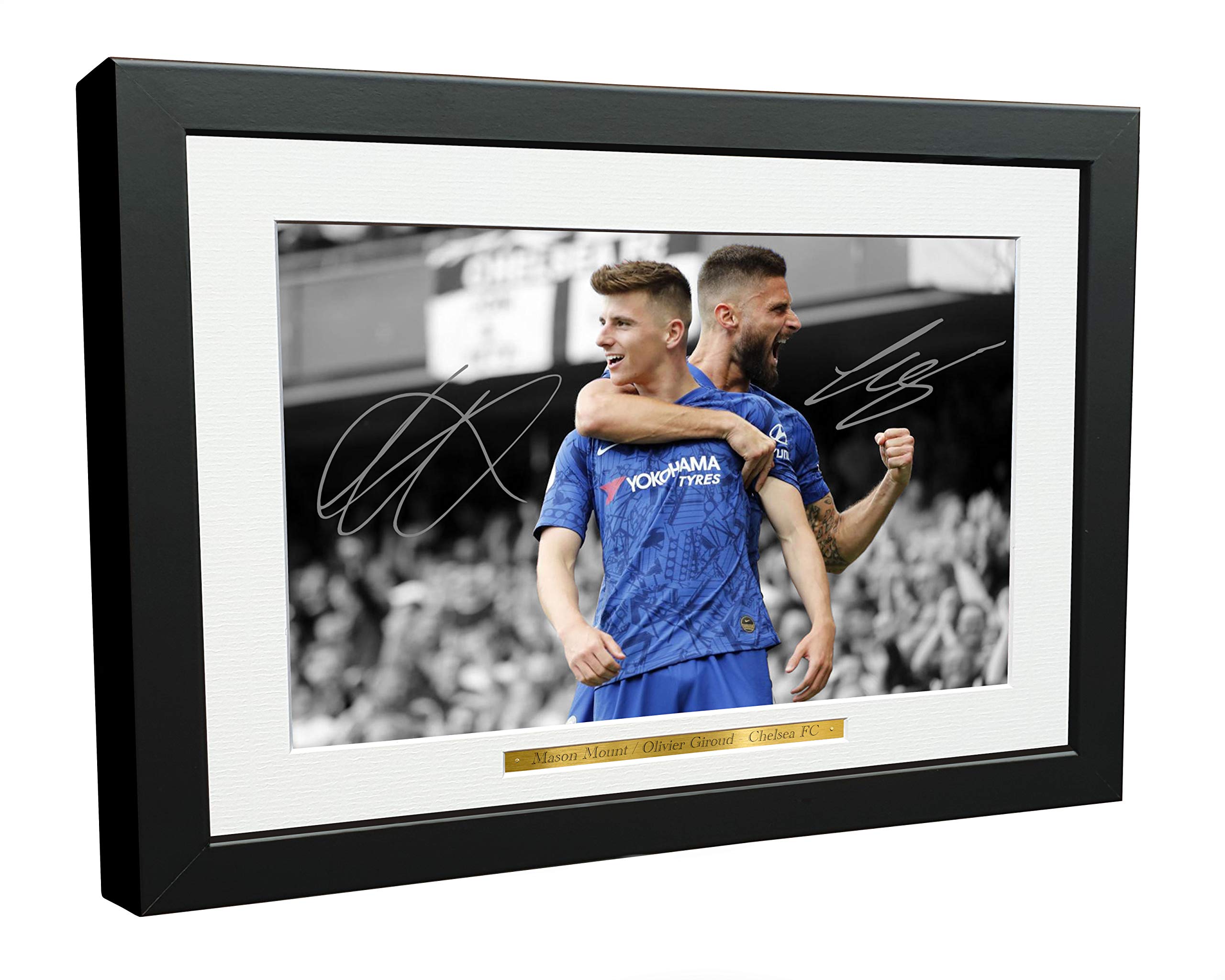 12x8 A4 Signed Olivier Giroud Mason Mount Chelsea Autographed Photo Photograph Picture Frame Footbal