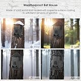 VIREESR Wooden Castle Bat House Large Three Chamber Black Durable Easy Hang view 6