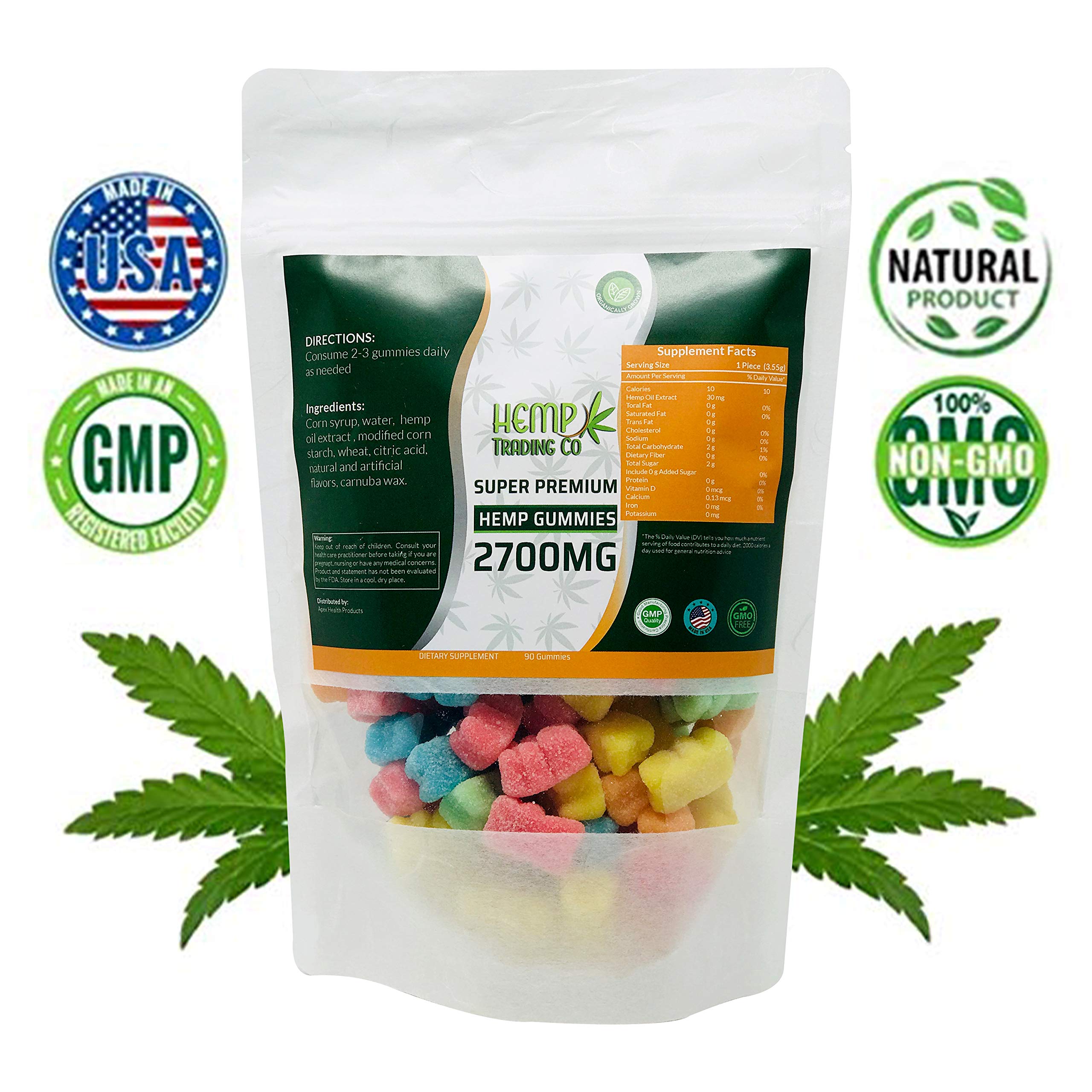 Gummies 2700 mg 90 ct Bursting with USA Pain, Stress, Anxiety, and