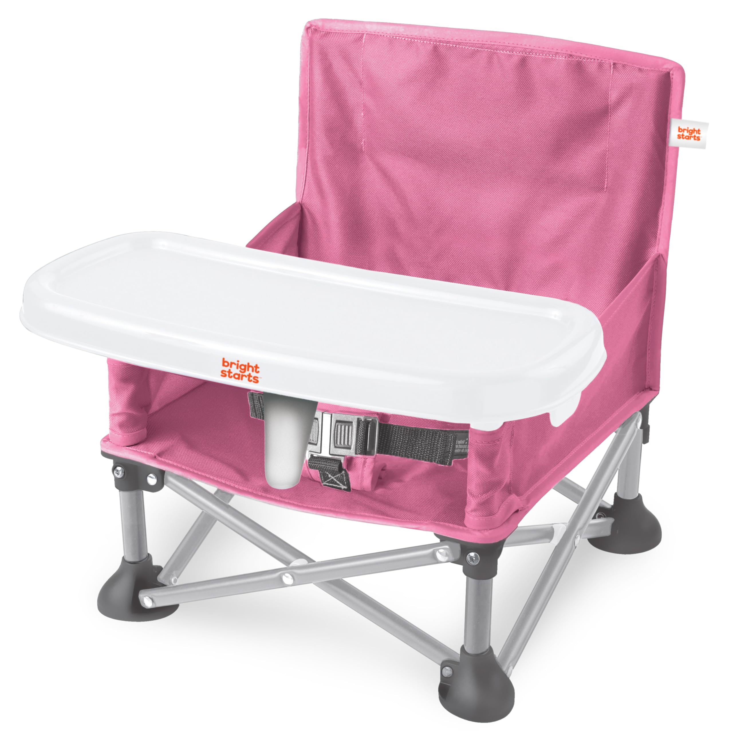 Photo 1 of Bright Starts Pop 'N Sit Portable Booster, Indoor/Outdoor Use, Floor Seat with Feeding Tray, Pink, 6 Mos - 3 Yrs