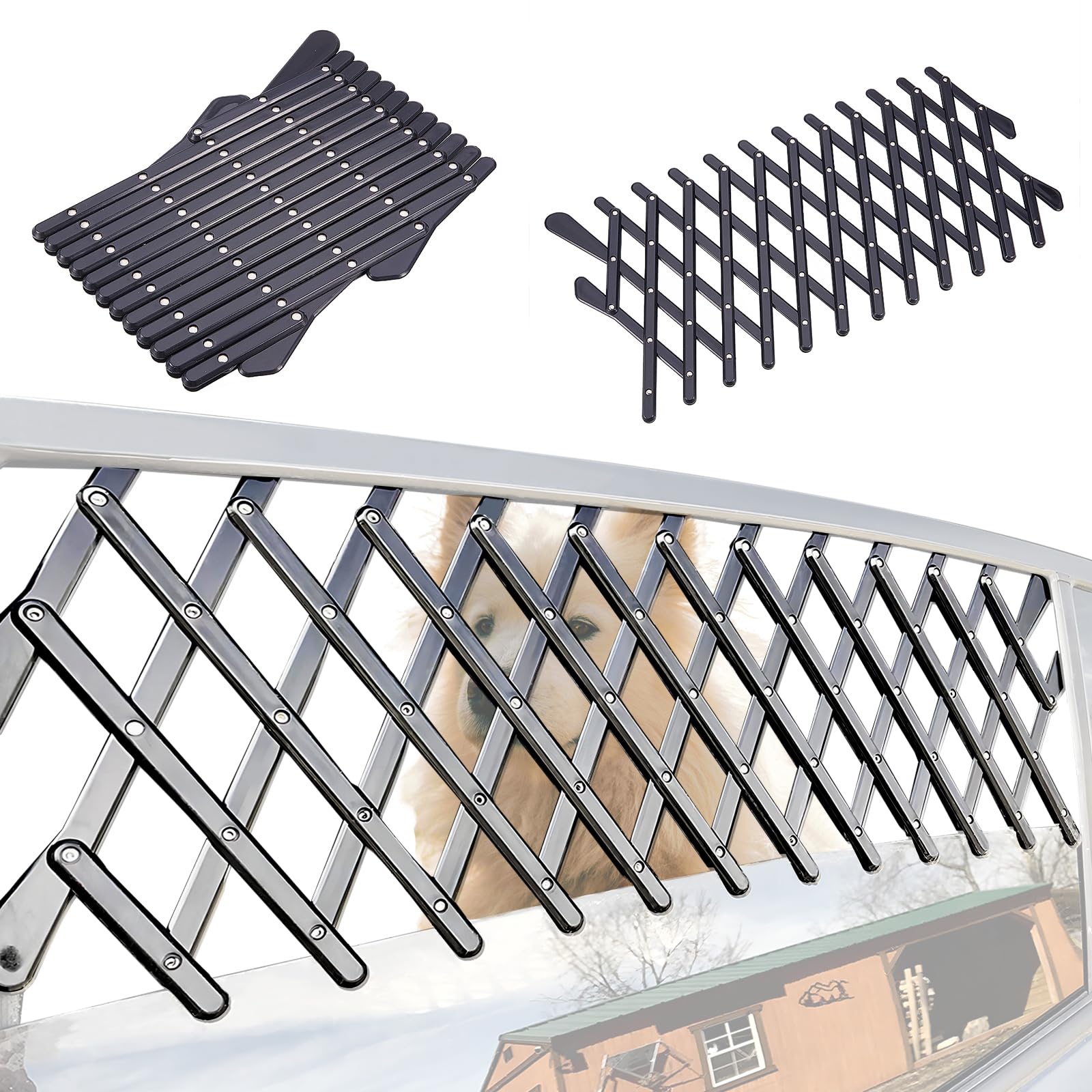 XianghuangTechnology Pets Car Window Dog Vent/Guard, Universal Pet Dog Puppy Ventilation Grill Mesh Safe Car Window Protection Mesh for Cars, Trucks & SUVs (Large)